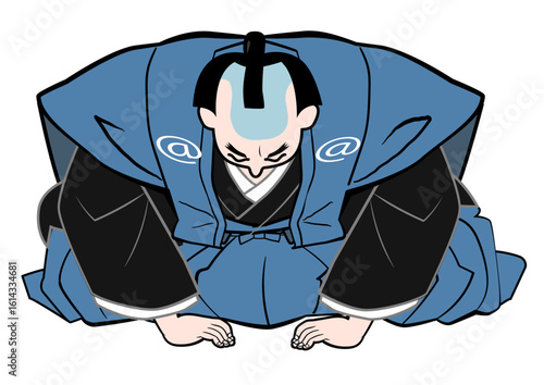 深々と謝罪するお奉行