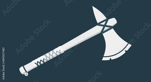 Stylized Native American Tomahawk Illustration Featuring Traditional Craftsmanship Depicting Cultural Weaponry With Detailed Design