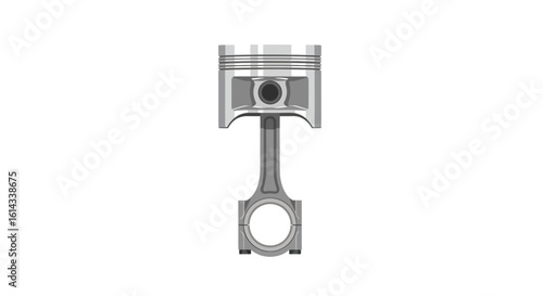 Detailed illustration showcasing the internal combustion engine piston and connecting rod component for automotive or mechanical contexts