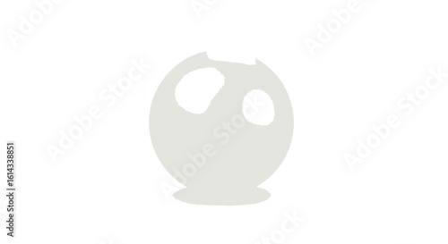 Abstract Circular Form with Inner Voids: A Minimalist Conceptual Artwork Depiction of Simplicity and Space within a Pale Tone