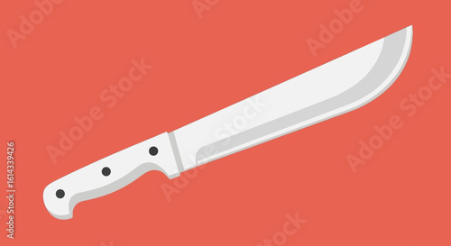 Flat Vector Illustration of a Clean Machete Design on Coral Background for Versatile Use, Including Digital Art