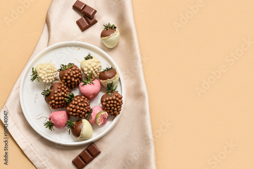 Plate with chocolate covere...
