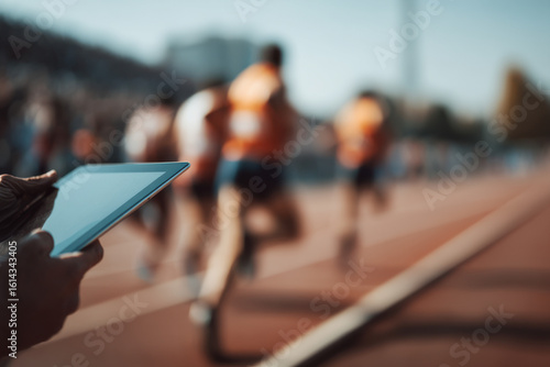 psychologists tablet displaying ar notes with blurred white text bars