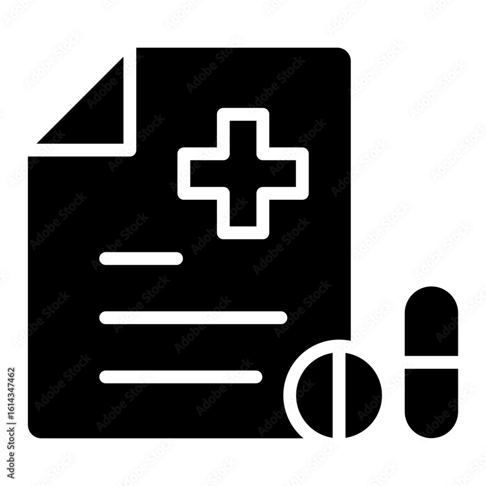 Obraz premium Prescription Glyph Icon