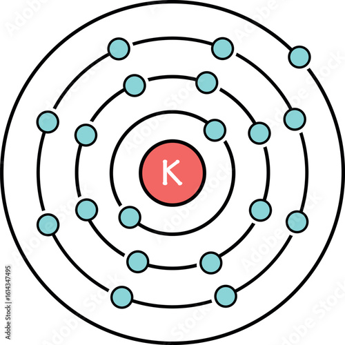 Potassium formule color line icon. Pictogram for web page, mobile app, promo