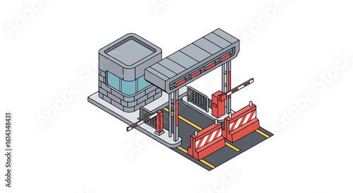 Security gate barrier checkpoint control access system