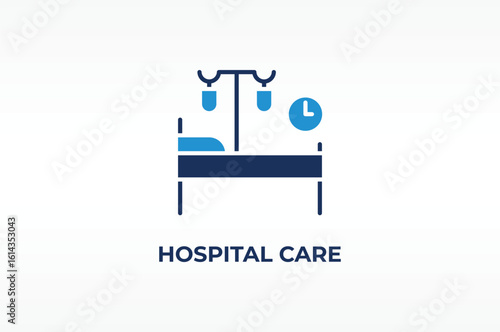 HOSPITAL CARE vector, icon or logo sign isolated symbol illustration