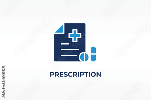PRESCRIPTION vector, icon or logo sign isolated symbol illustration