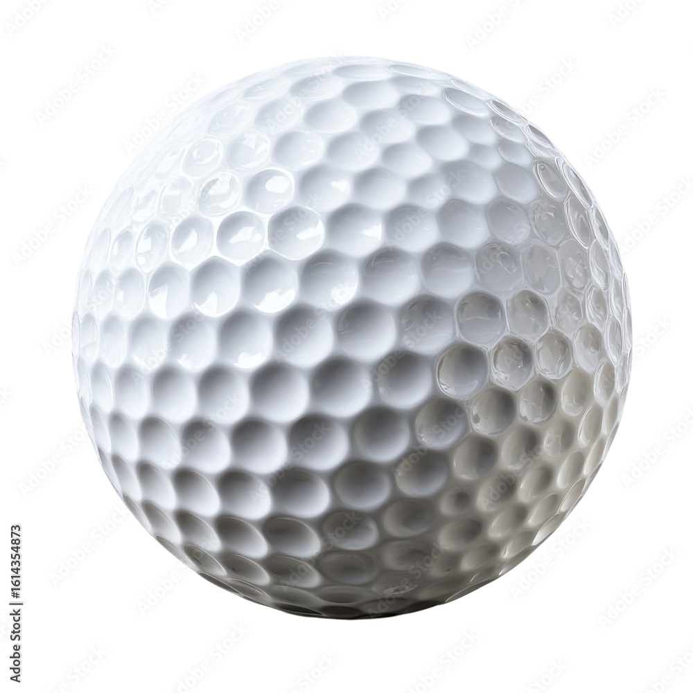 Close-up of a pristine white golf ball isolated on a transparent background Close-up of a pristine white golf ball isolated on a transparent background