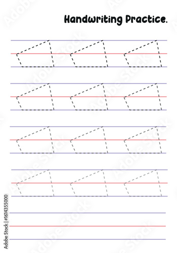 Handwriting Practice Sheets for Kids – Prewriting Tracing Lines, Curves, Patterns, Spirals, Triangles, Square's, ovals, hexagonal , circles, opals, etc. for Fine Motor Skills Development.