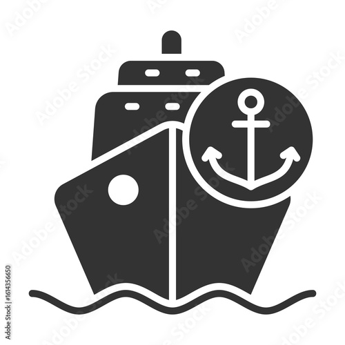 Seaport Icon Glyph Style. Vector Illustration Design