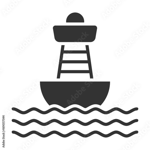 Buoy Icon Glyph Style. Vector Illustration Design