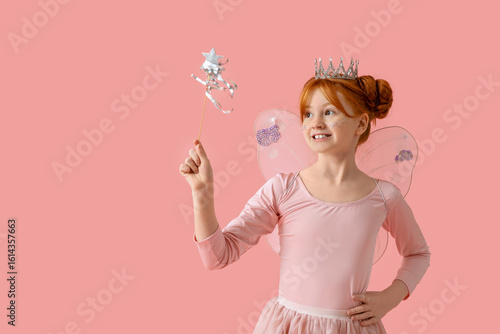 Cute girl in fairy costume ...