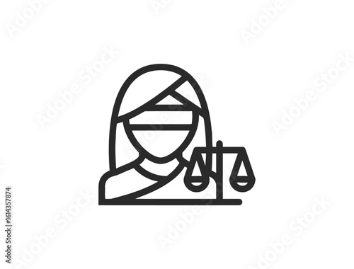 "Law and Justice Web Icon Set in Line Style — Legal, Court, Crime, Lawyer & Judgement Symbols for Web and Mobile UI