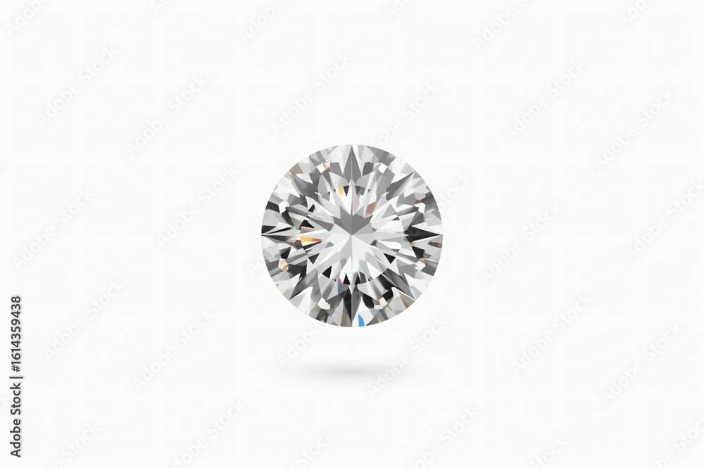 Sparkling Diamond Gemstone on White Background Sparkling Diamond Gemstone on White Background