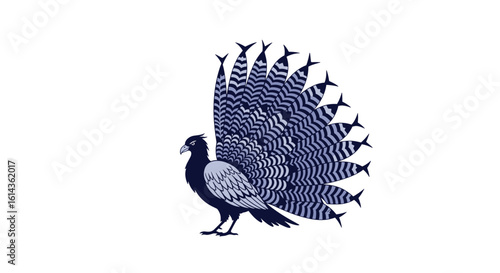 Captivating peacock displaying its magnificent plumage in a stunning visual presentation