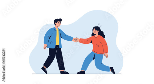 Two people shaking hands supporting each other through difficult times friendship cooperation teamwork partnership mutual assistance caring partnership support