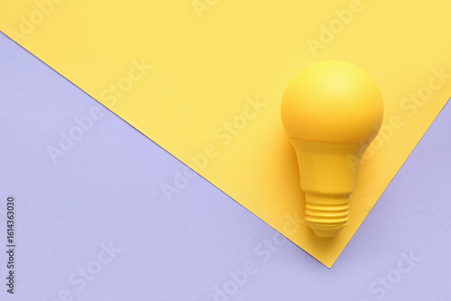 Yellow light bulb on color ...