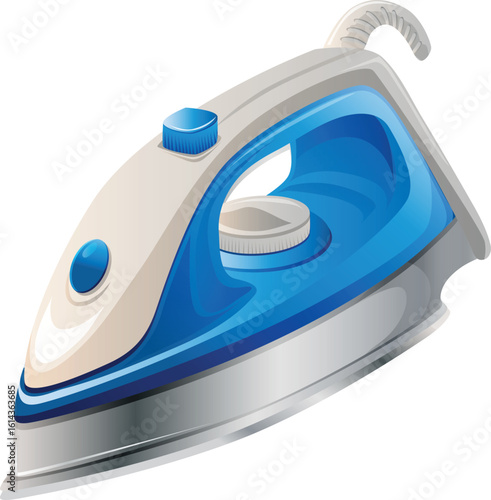 blue electric iron machine realistic style