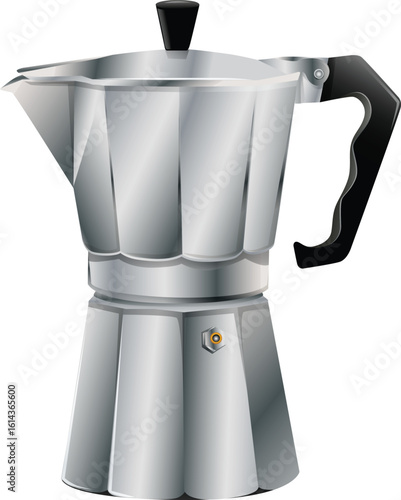 moka pot coffee maker realistic style