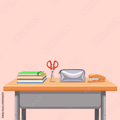 Simple white stapler icon on a blue background, a minimalist graphic symbol for office supplies and business documents.