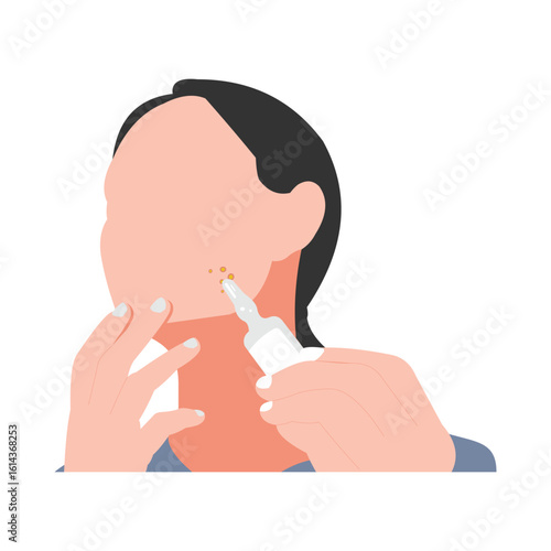 illustration of Facial Skincare Routine for Acne
