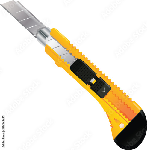 yellow cutter stationery realistic style