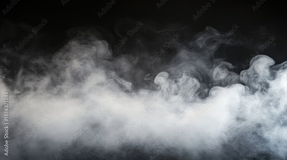 Fototapeta premium Smoke or fog isolated on black background