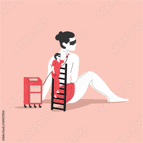 laser hair removal, women's beauty treatments vector illustration