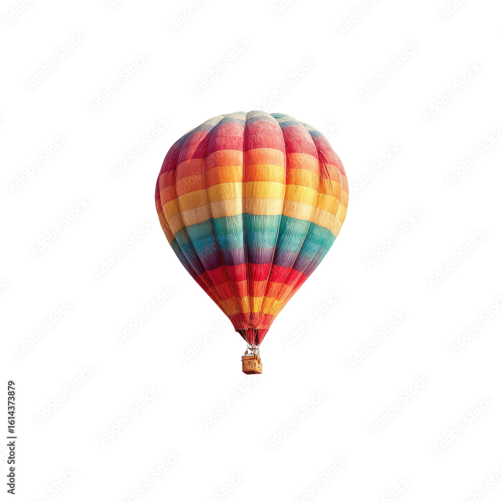 Naklejka premium Colorful hot air balloon against a black background