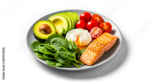 Wallpaper Mural Keto Diet Food Plate with Avocado and Greens Torontodigital.ca