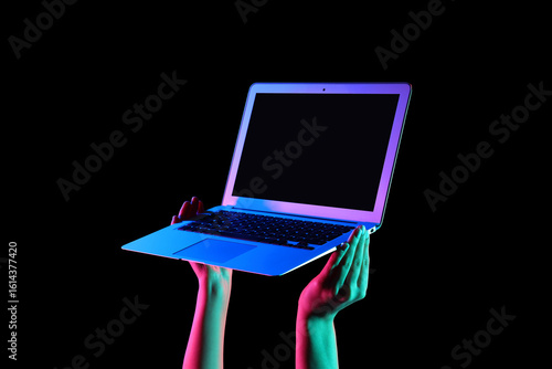 Toned female hands with bla...