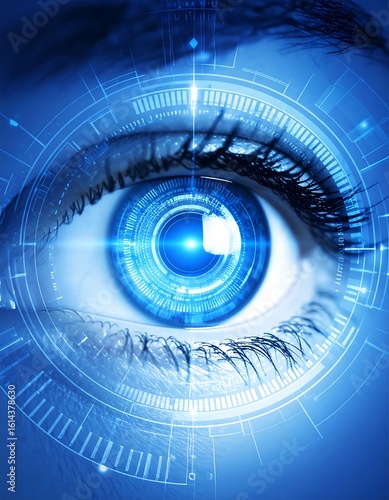Futuristic eye, technology, digital