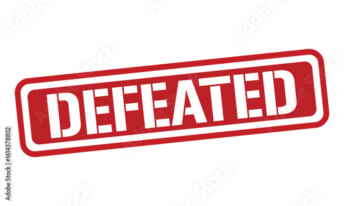 DEFEATED red stamp text vector, rubber stamp