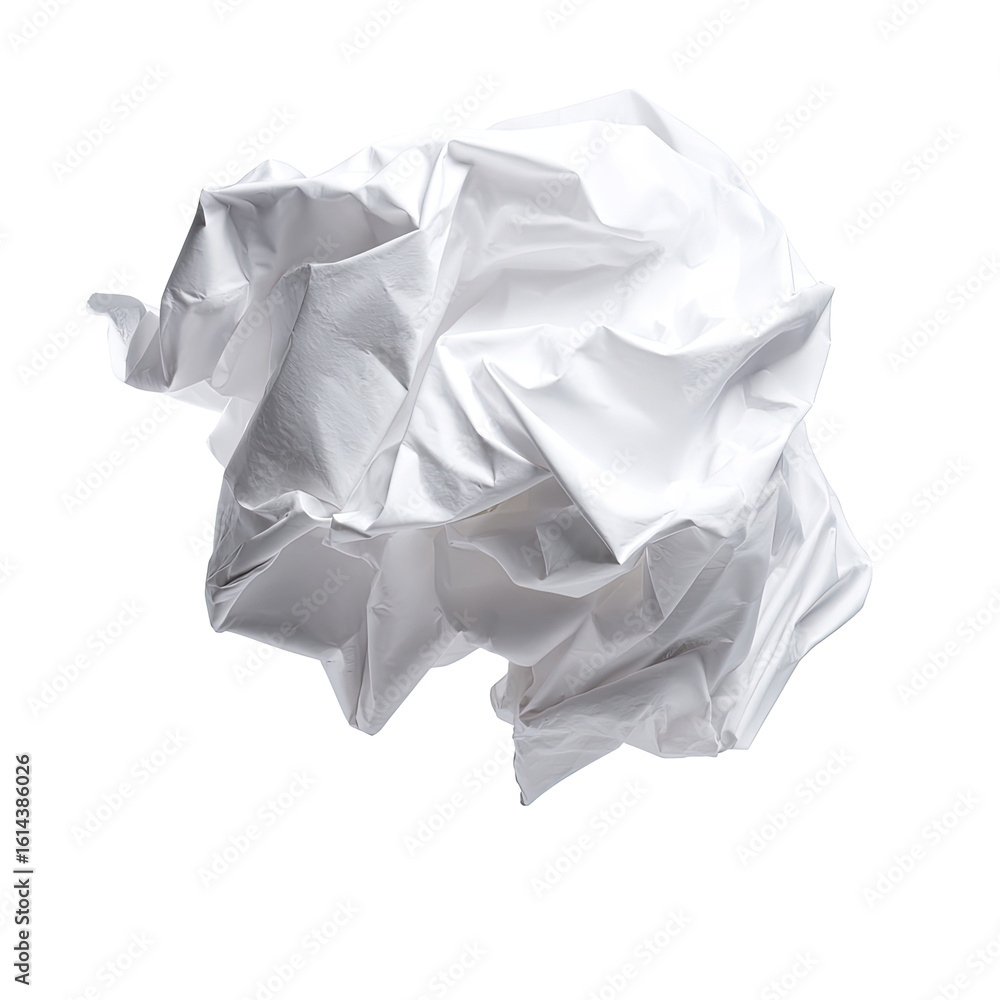 Naklejka premium Crumpled white sheet of paper
