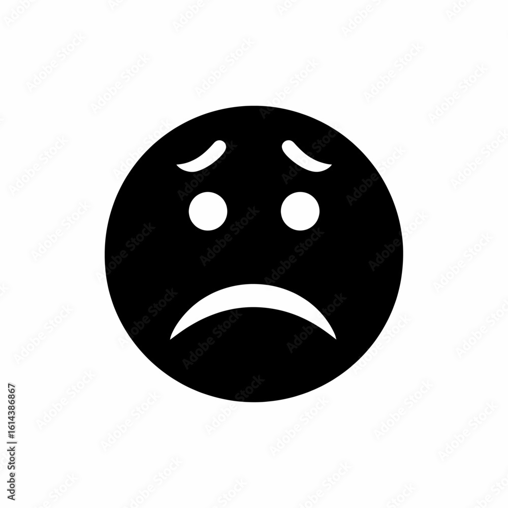 Fototapeta premium Black Sad Face A Depiction of Sorrow, Loneliness, and Unhappiness
