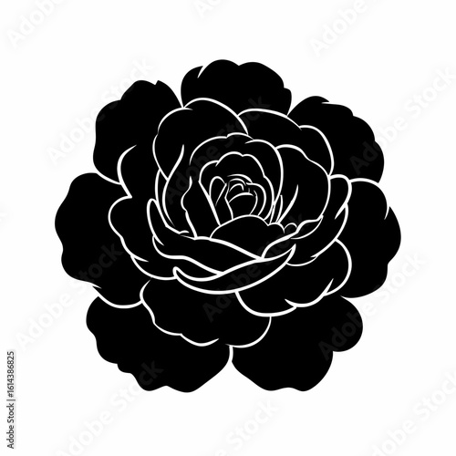 Bold black rocket silhouette icon symbolizing innovation, future progress, and ambitious technological advancement. A minimalist graphic representing launch, speed, and new beginnings.