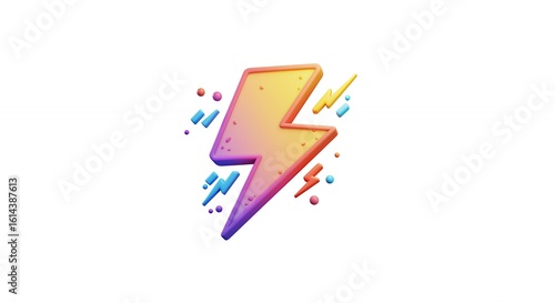 Colorful cartoon lightning bolt illustration