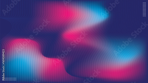 Abstract blue and pink fluid waves background illustration