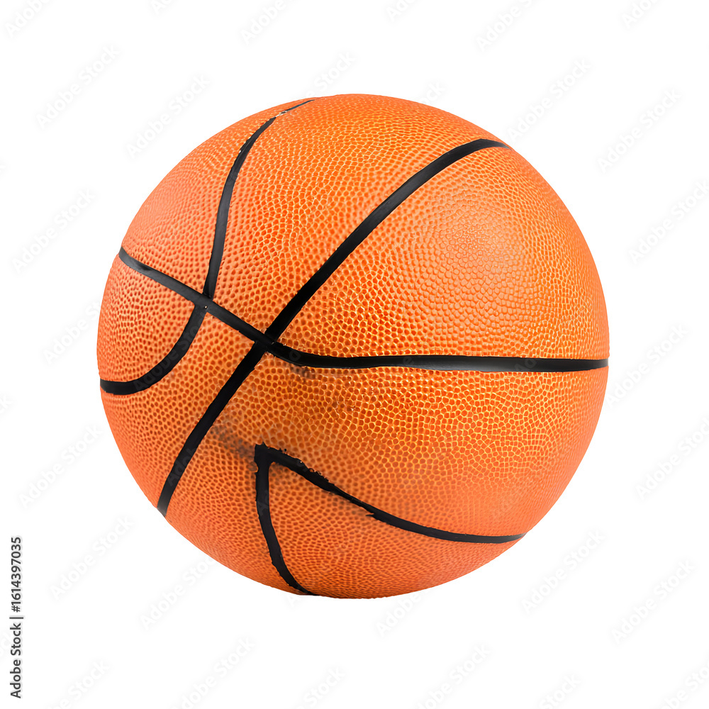 Fototapeta premium Basketball Still Life: A Close-Up of a Classic Sports Equipment on Black Background
