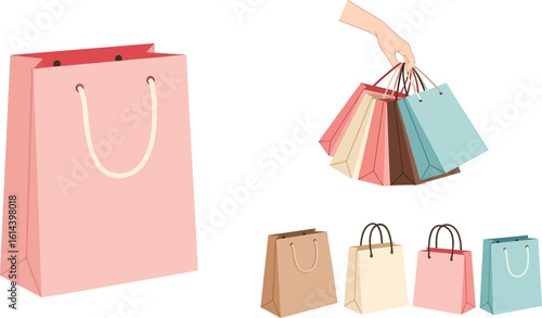 Stylish shopping bags collection for modern retail and lifestyle promotions