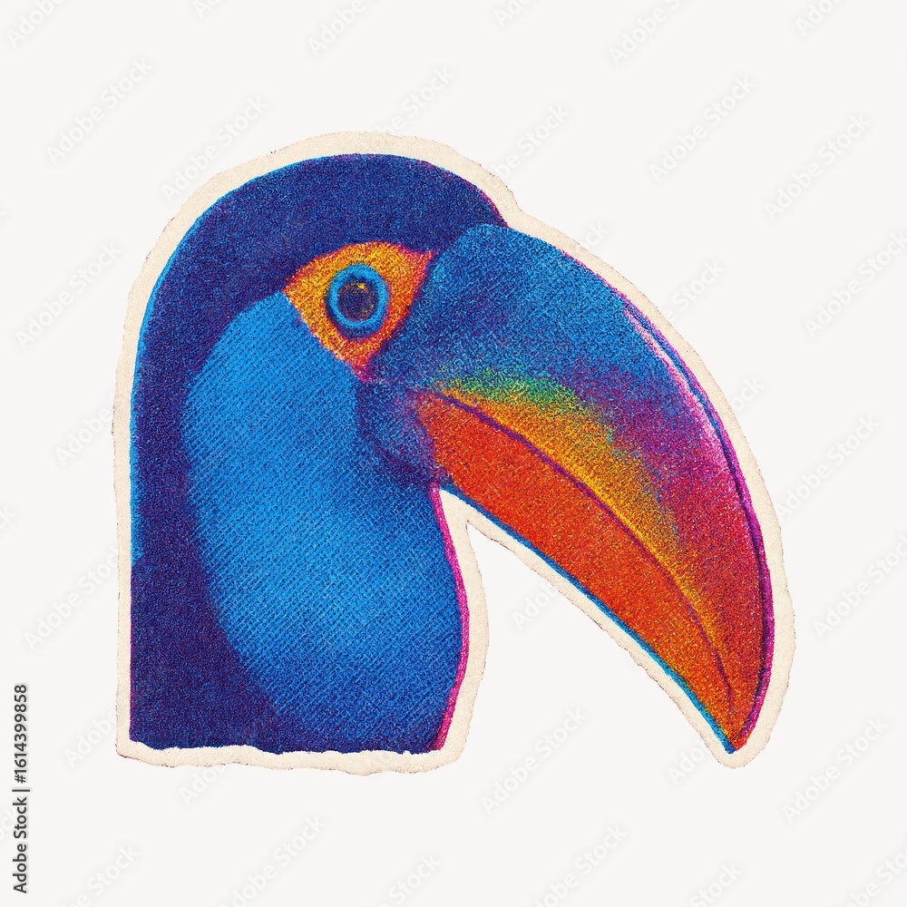 Fototapeta premium Colorful toucan head illustration.