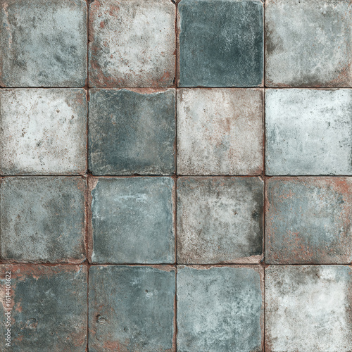 Wallpaper Mural Create a timeless industrial aesthetic with these rustic square stone tiles, featuring a weathered blue-grey patina for a sophisticated, textured wall or floor.
 Torontodigital.ca