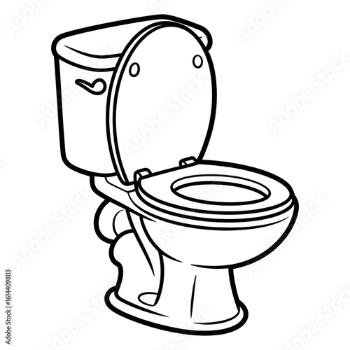 toilet bowl vector illustration coloring page 