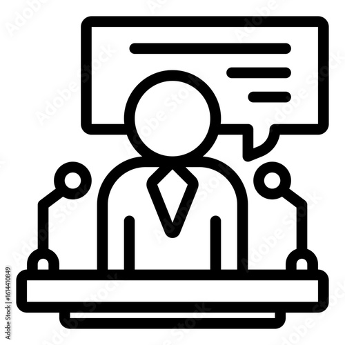 Person Giving a Speech at Podium