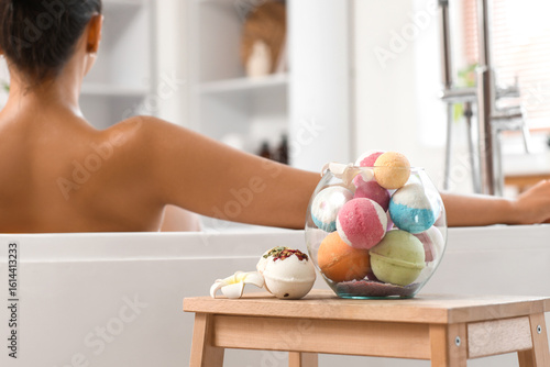 Bowl of bath bombs on coffe...