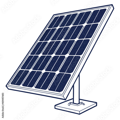 Solar panel vector illustration isolated on a white background. Renewable green energy concept.