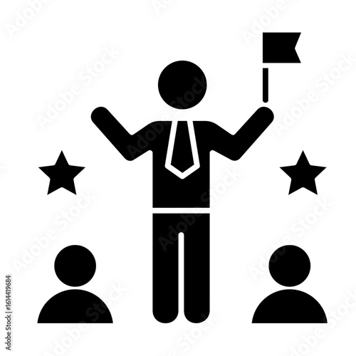 Influential Leader  Icon Element For Design
