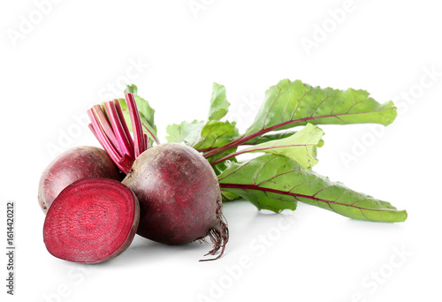 Fresh beetroots on white ba...