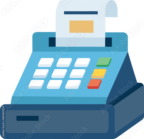 Retro cash register with receipt vector